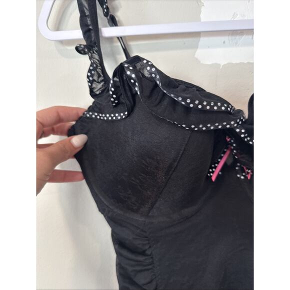 Victoria's Secret Y2K Merry Widow Black Lace 36D Corset Ruched Bustier Xx1362 - Picture 4 of 11